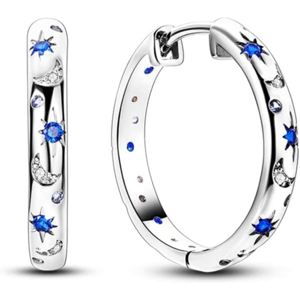 Women Starlight Drop Earrings Various Hypoallergenic Star moon Sterling Silver